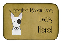 Load image into Gallery viewer, Bull Terrier Spoiled Dog Lives Here Dish Drying Mat – Absorbent, Artistic Kitchen Essentials BB1457DDM
