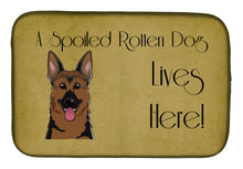 Load image into Gallery viewer, German Shepherd Spoiled Dog Lives Here Dish Drying Mat – Absorbent, Artistic Kitchen Essentials BB1459DDM