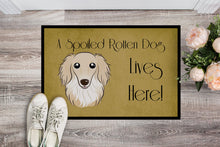 Load image into Gallery viewer, Longhair Creme Dachshund Spoiled Dog Lives Here Doormat - 24x36 Decorative Floor Mat – Indoor/Outdoor Rug with Artistic Flair BB1460JMAT