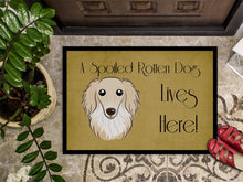 Load image into Gallery viewer, Longhair Creme Dachshund Spoiled Dog Lives Here Doormat - 24x36 Decorative Floor Mat – Indoor/Outdoor Rug with Artistic Flair BB1460JMAT
