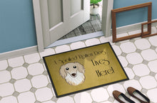 Load image into Gallery viewer, Longhair Creme Dachshund Spoiled Dog Lives Here Doormat - 24x36 Decorative Floor Mat – Indoor/Outdoor Rug with Artistic Flair BB1460JMAT