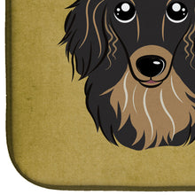 Load image into Gallery viewer, Longhair Black and Tan Dachshund Spoiled Dog Lives Here Dish Drying Mat – Absorbent, Artistic Kitchen Essentials BB1461DDM
