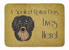 Load image into Gallery viewer, Longhair Black and Tan Dachshund Spoiled Dog Lives Here Machine Washable Memory Foam Mat BB1461RUG