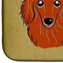 Load image into Gallery viewer, Longhair Red Dachshund Spoiled Dog Lives Here Dish Drying Mat – Absorbent, Artistic Kitchen Essentials BB1462DDM