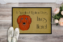 Load image into Gallery viewer, Longhair Red Dachshund Spoiled Dog Lives Here Doormat - 24x36 Decorative Floor Mat – Indoor/Outdoor Rug with Artistic Flair BB1462JMAT