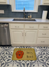 Load image into Gallery viewer, Longhair Red Dachshund Spoiled Dog Lives Here Machine Washable Memory Foam Mat BB1462RUG