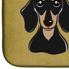 Load image into Gallery viewer, Smooth Black and Tan Dachshund Spoiled Dog Lives Here Dish Drying Mat – Absorbent, Artistic Kitchen Essentials BB1463DDM