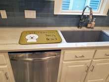 Load image into Gallery viewer, Bichon Frise Spoiled Dog Lives Here Dish Drying Mat – Absorbent, Artistic Kitchen Essentials BB1465DDM