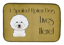 Load image into Gallery viewer, Bichon Frise Spoiled Dog Lives Here Dish Drying Mat – Absorbent, Artistic Kitchen Essentials BB1465DDM