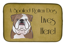 Load image into Gallery viewer, English Bulldog  Spoiled Dog Lives Here Dish Drying Mat – Absorbent, Artistic Kitchen Essentials BB1467DDM