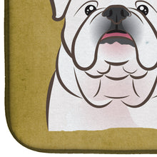 Load image into Gallery viewer, White English Bulldog  Spoiled Dog Lives Here Dish Drying Mat – Absorbent, Artistic Kitchen Essentials BB1468DDM