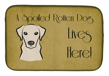 Load image into Gallery viewer, Yellow Labrador Spoiled Dog Lives Here Dish Drying Mat – Absorbent, Artistic Kitchen Essentials BB1470DDM