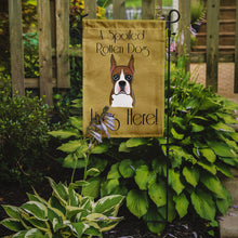 Load image into Gallery viewer, Boxer Spoiled Dog Lives Here Garden Flag – Funny Gold Background Dog Decor BB1471GF