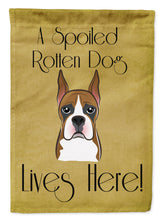 Load image into Gallery viewer, Boxer Spoiled Dog Lives Here Garden Flag – Funny Gold Background Dog Decor BB1471GF