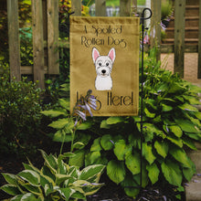 Load image into Gallery viewer, Westie Spoiled Dog Lives Here Garden Flag – Funny Gold Background Dog Decor BB1474GF