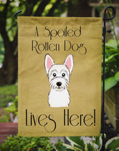 Load image into Gallery viewer, Westie Spoiled Dog Lives Here Garden Flag – Funny Gold Background Dog Decor BB1474GF