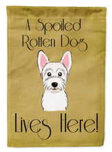 Load image into Gallery viewer, Westie Spoiled Dog Lives Here Garden Flag – Funny Gold Background Dog Decor BB1474GF