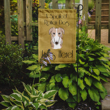 Load image into Gallery viewer, Borzoi Spoiled Dog Lives Here Garden Flag – Funny Gold Background Dog Decor BB1476GF