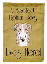 Load image into Gallery viewer, Borzoi Spoiled Dog Lives Here Garden Flag – Funny Gold Background Dog Decor BB1476GF