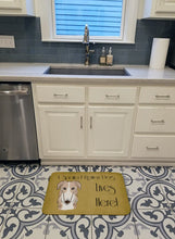 Load image into Gallery viewer, Borzoi Spoiled Dog Lives Here Machine Washable Memory Foam Mat BB1476RUG