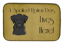 Load image into Gallery viewer, Black Labrador Spoiled Dog Lives Here Dish Drying Mat – Absorbent, Artistic Kitchen Essentials BB1483DDM