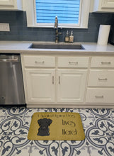 Load image into Gallery viewer, Black Labrador Spoiled Dog Lives Here Machine Washable Memory Foam Mat BB1483RUG