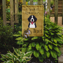 Load image into Gallery viewer, Bernese Mountain Dog Spoiled Dog Lives Here Garden Flag – Funny Gold Background Dog Decor BB1485GF