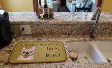 Load image into Gallery viewer, French Bulldog Spoiled Dog Lives Here Dish Drying Mat – Absorbent, Artistic Kitchen Essentials BB1486DDM