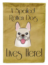 Load image into Gallery viewer, French Bulldog Spoiled Dog Lives Here Garden Flag – Funny Gold Background Dog Decor BB1486GF