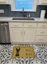 Load image into Gallery viewer, Min Pin Spoiled Dog Lives Here Machine Washable Memory Foam Mat BB1488RUG