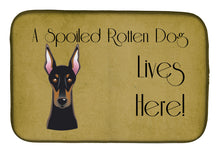 Load image into Gallery viewer, Doberman Spoiled Dog Lives Here Dish Drying Mat – Absorbent, Artistic Kitchen Essentials BB1493DDM