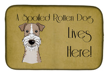Load image into Gallery viewer, Wire Haired Fox Terrier Spoiled Dog Lives Here Dish Drying Mat – Absorbent, Artistic Kitchen Essentials BB1495DDM