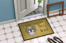 Load image into Gallery viewer, Gray Silver Shih Tzu Spoiled Dog Lives Here Doormat - 24x36 Decorative Floor Mat – Indoor/Outdoor Rug with Artistic Flair BB1498JMAT