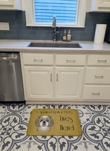 Load image into Gallery viewer, Gray Silver Shih Tzu Spoiled Dog Lives Here Machine Washable Memory Foam Mat BB1498RUG