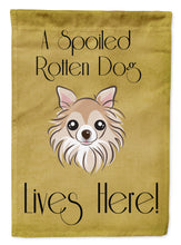 Load image into Gallery viewer, Chihuahua Spoiled Dog Lives Here Garden Flag – Funny Gold Background Dog Decor BB1499GF