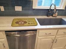Load image into Gallery viewer, Chocolate Brown Poodle Spoiled Dog Lives Here Dish Drying Mat – Absorbent, Artistic Kitchen Essentials BB1504DDM