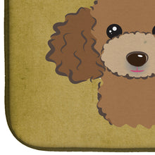 Load image into Gallery viewer, Chocolate Brown Poodle Spoiled Dog Lives Here Dish Drying Mat – Absorbent, Artistic Kitchen Essentials BB1504DDM