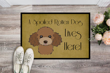 Load image into Gallery viewer, Chocolate Brown Poodle Spoiled Dog Lives Here Doormat - 24x36 Decorative Floor Mat – Indoor/Outdoor Rug with Artistic Flair BB1504JMAT