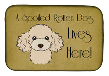 Load image into Gallery viewer, Buff Poodle Spoiled Dog Lives Here Dish Drying Mat – Absorbent, Artistic Kitchen Essentials BB1506DDM