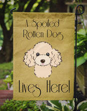 Load image into Gallery viewer, Buff Poodle Spoiled Dog Lives Here Garden Flag – Funny Gold Background Dog Decor BB1506GF