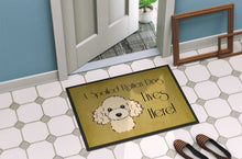 Load image into Gallery viewer, Buff Poodle Spoiled Dog Lives Here Doormat - 24x36 Decorative Floor Mat – Indoor/Outdoor Rug with Artistic Flair BB1506JMAT