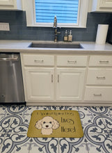 Load image into Gallery viewer, Buff Poodle Spoiled Dog Lives Here Machine Washable Memory Foam Mat BB1506RUG