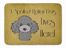 Load image into Gallery viewer, Silver Gray Poodle Spoiled Dog Lives Here Machine Washable Memory Foam Mat BB1507RUG