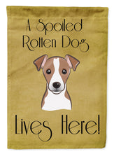 Load image into Gallery viewer, Jack Russell Terrier Spoiled Dog Lives Here Garden Flag – Funny Gold Background Dog Decor BB1508GF