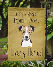 Load image into Gallery viewer, Jack Russell Terrier Spoiled Dog Lives Here Garden Flag – Funny Gold Background Dog Decor BB1509GF