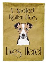 Load image into Gallery viewer, Jack Russell Terrier Spoiled Dog Lives Here Garden Flag – Funny Gold Background Dog Decor BB1509GF