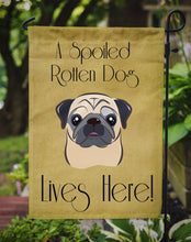 Load image into Gallery viewer, Fawn Pug Spoiled Dog Lives Here Garden Flag – Funny Gold Background Dog Decor BB1510GF