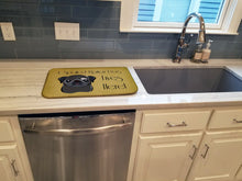 Load image into Gallery viewer, Black Pug Spoiled Dog Lives Here Dish Drying Mat – Absorbent, Artistic Kitchen Essentials BB1511DDM