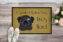 Load image into Gallery viewer, Black Pug Spoiled Dog Lives Here Doormat - 24x36 Decorative Floor Mat – Indoor/Outdoor Rug with Artistic Flair BB1511JMAT