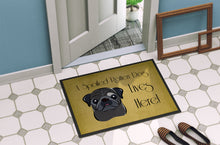 Load image into Gallery viewer, Black Pug Spoiled Dog Lives Here Doormat - 24x36 Decorative Floor Mat – Indoor/Outdoor Rug with Artistic Flair BB1511JMAT